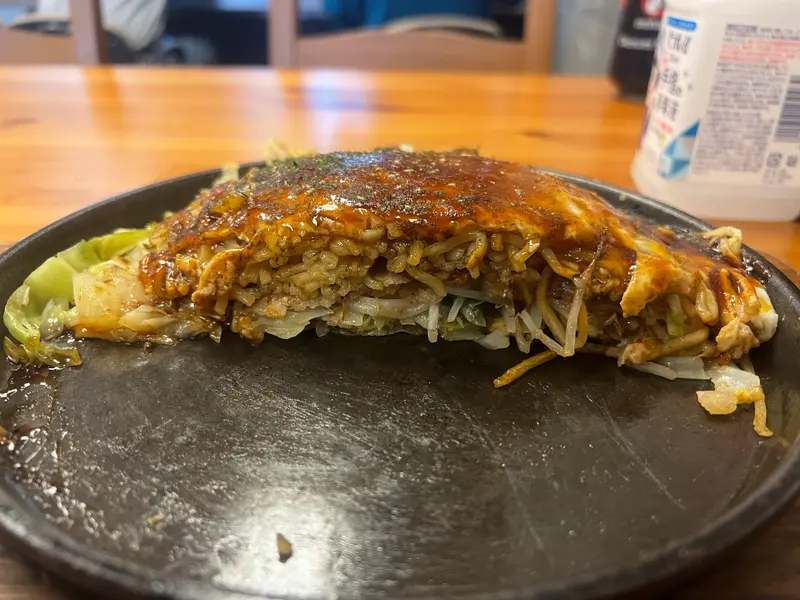 お好み焼き 断面