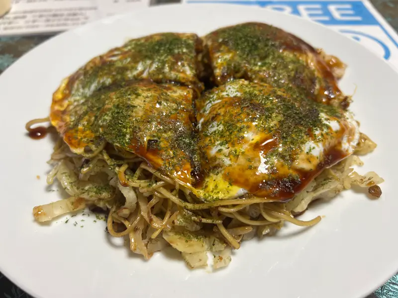 お好み焼き 斜め