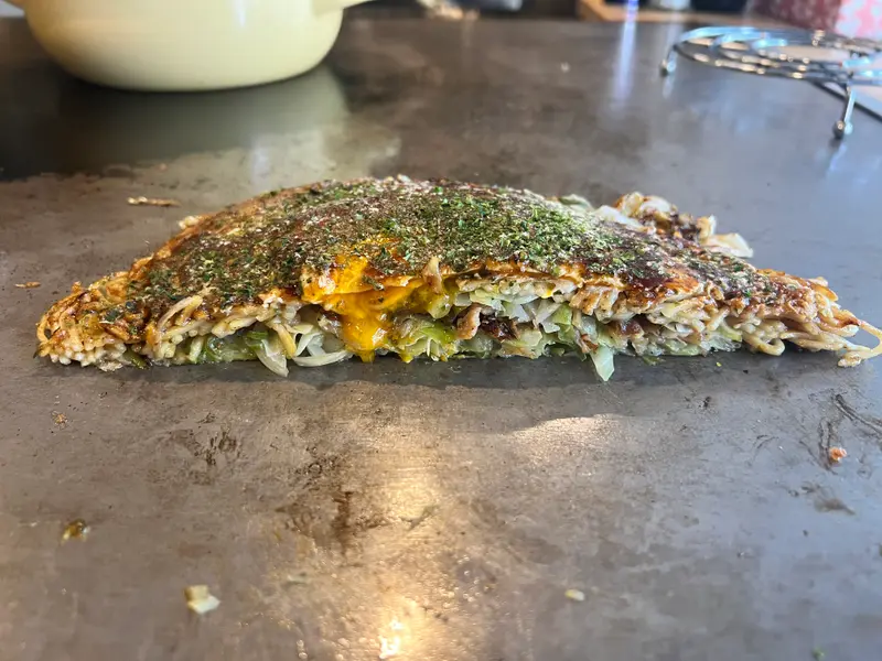 お好み焼き 断面