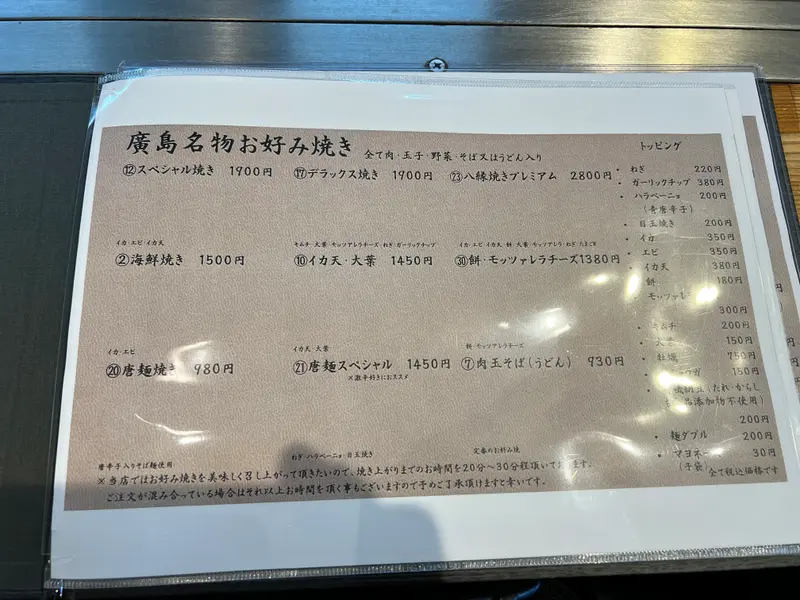 メニュー1